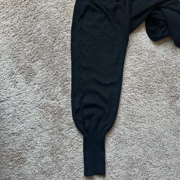 Catherine Malandrino Scoop Neck Sweater Cut Out Details at Sleeves Black Size L - Picture 6 of 12